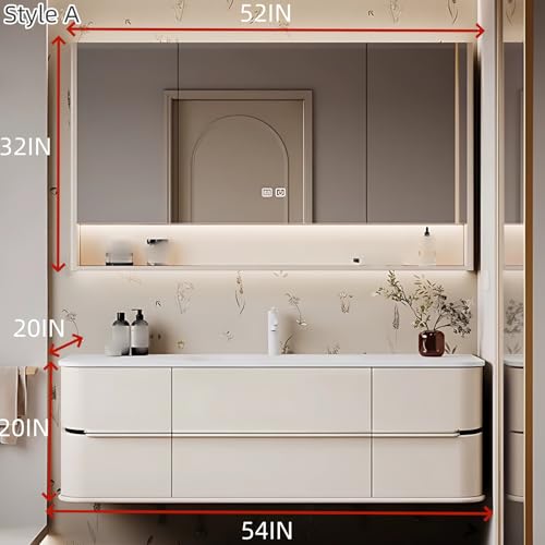 58" White Bathroom Cabinet