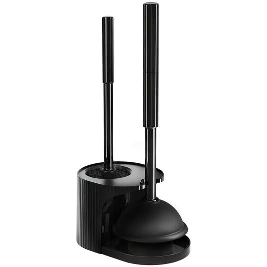 Toilet Plunger & Brush Combo, Black, 2-Pack
