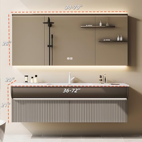 72" Vanity with LED Mirror