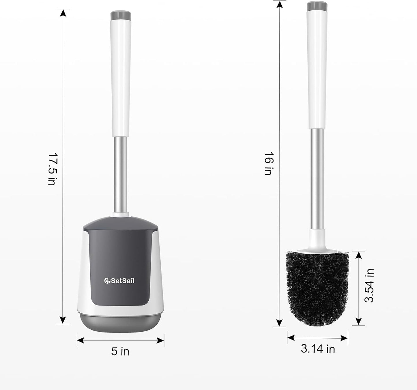 SetSail Toilet Brush – White & Grey