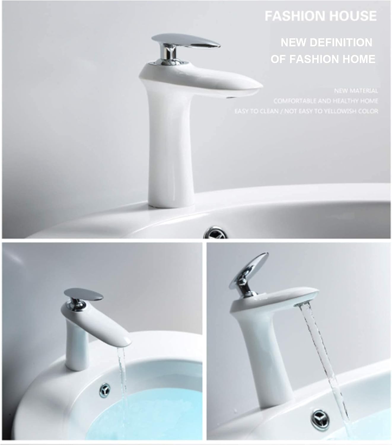 Siamese Round Vessel Sink, White