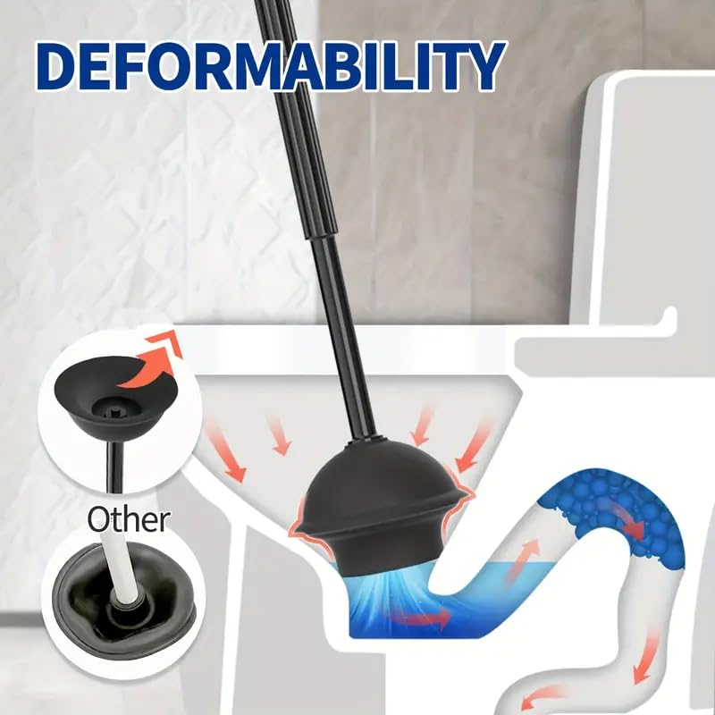 Toilet Plunger & Brush Combo, Black, 2-Pack