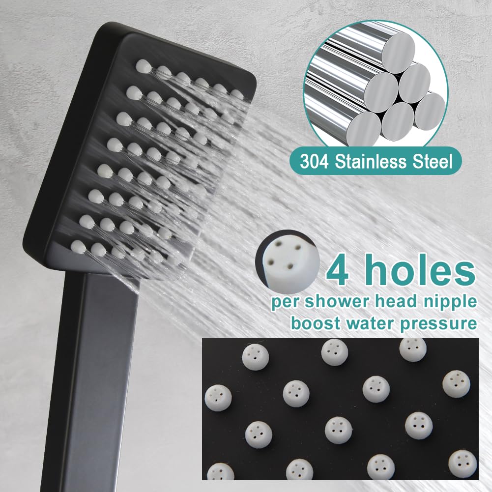 10" Matte Black Rain Shower Set