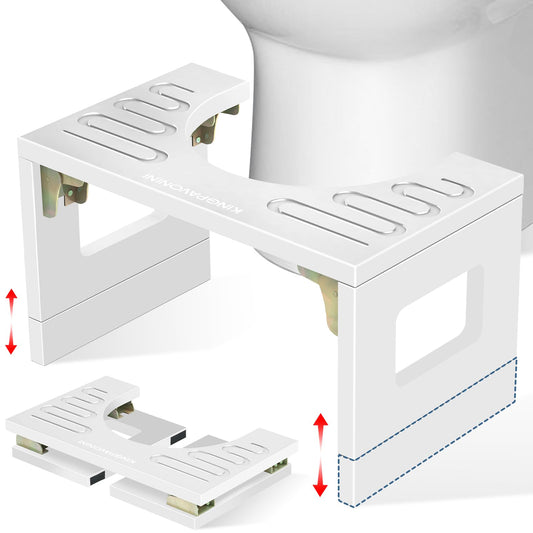 Adjustable Bamboo Toilet Stool – 7"/9"