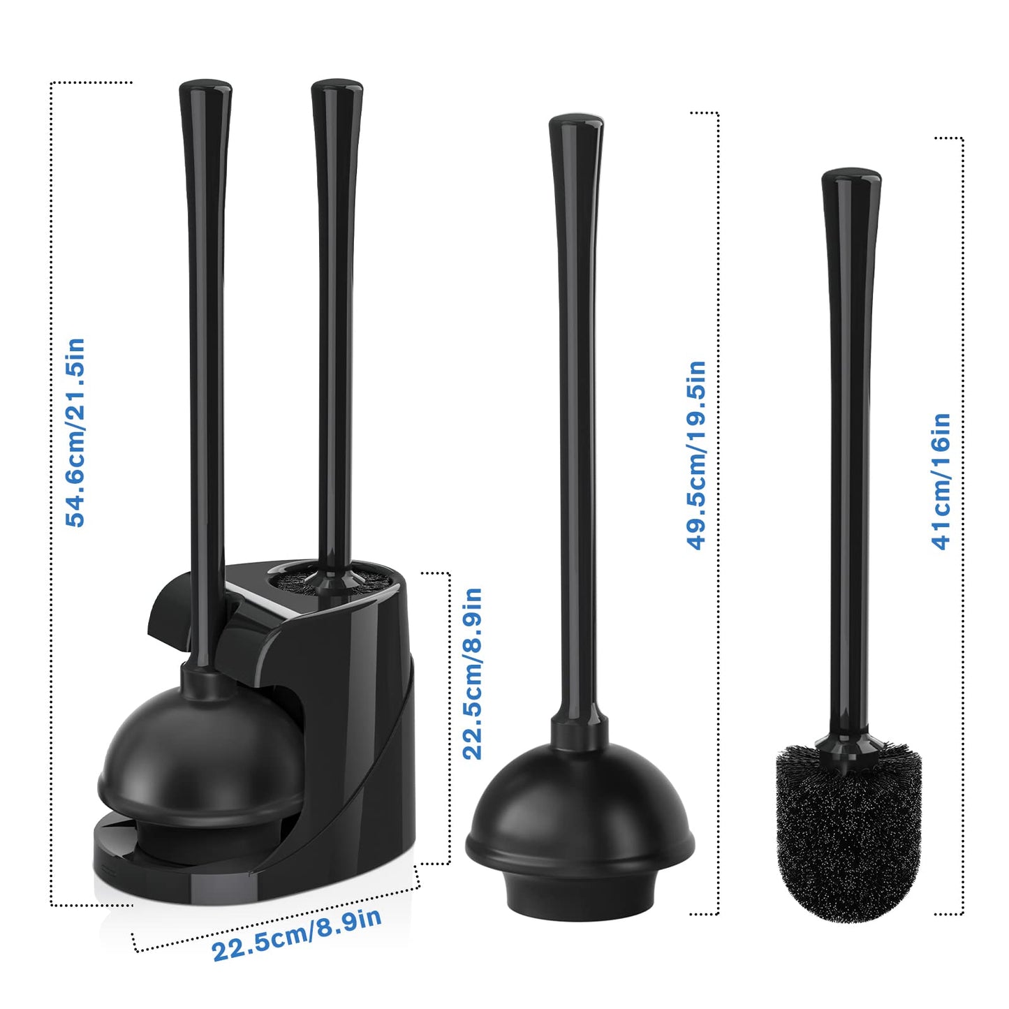 Toilet Brush & Plunger Set – Black