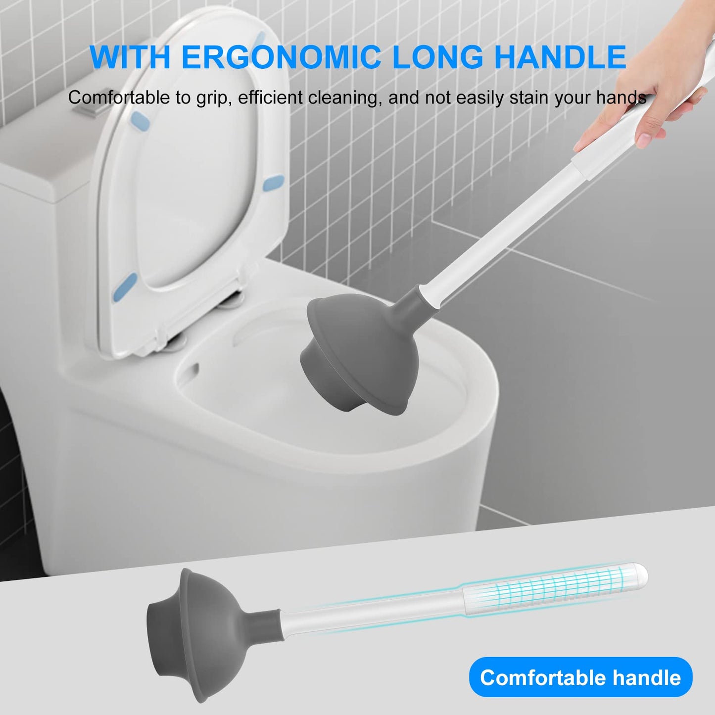 SetSail Toilet Brush & Plunger Combo, Black