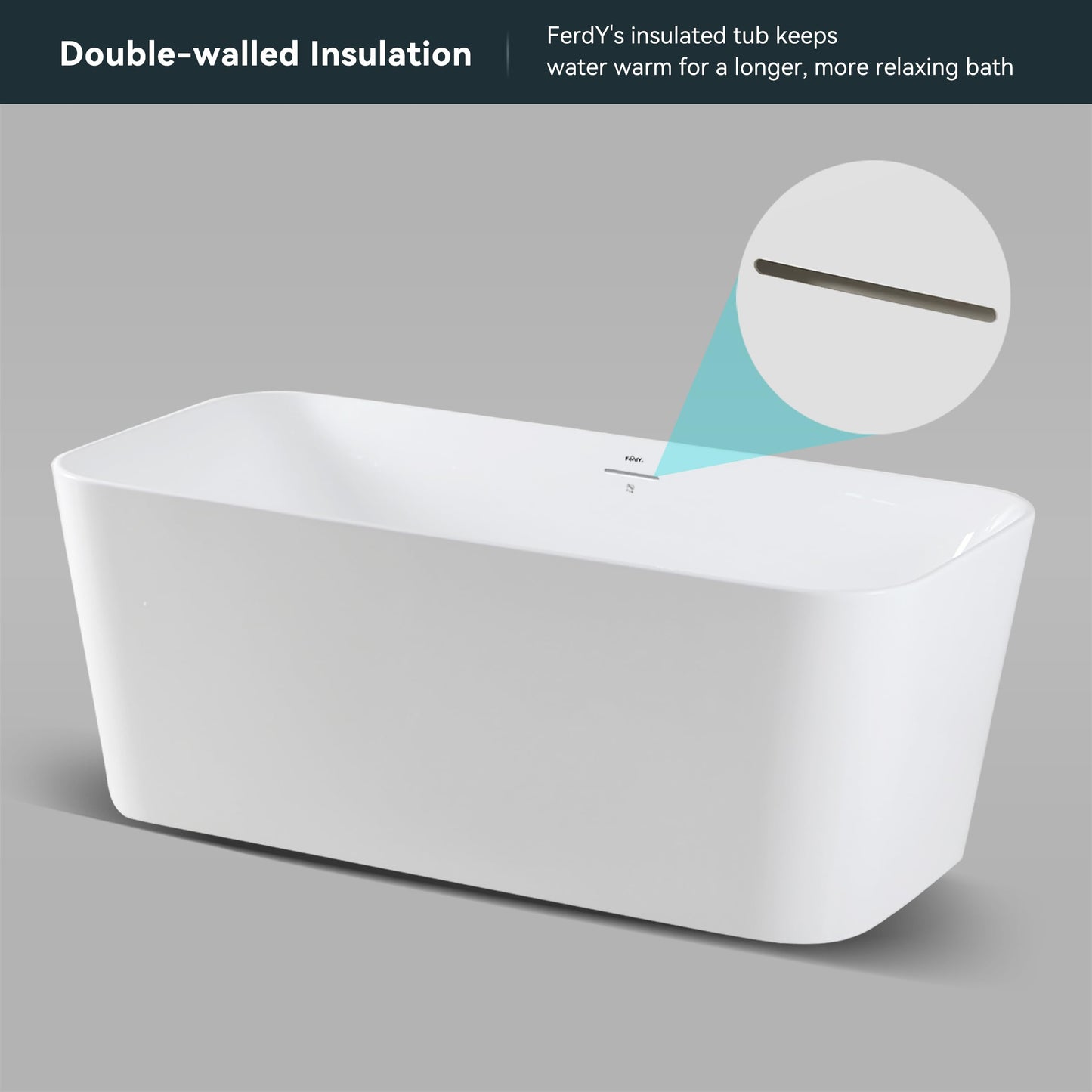 67" FerdY Maui Acrylic Tub
