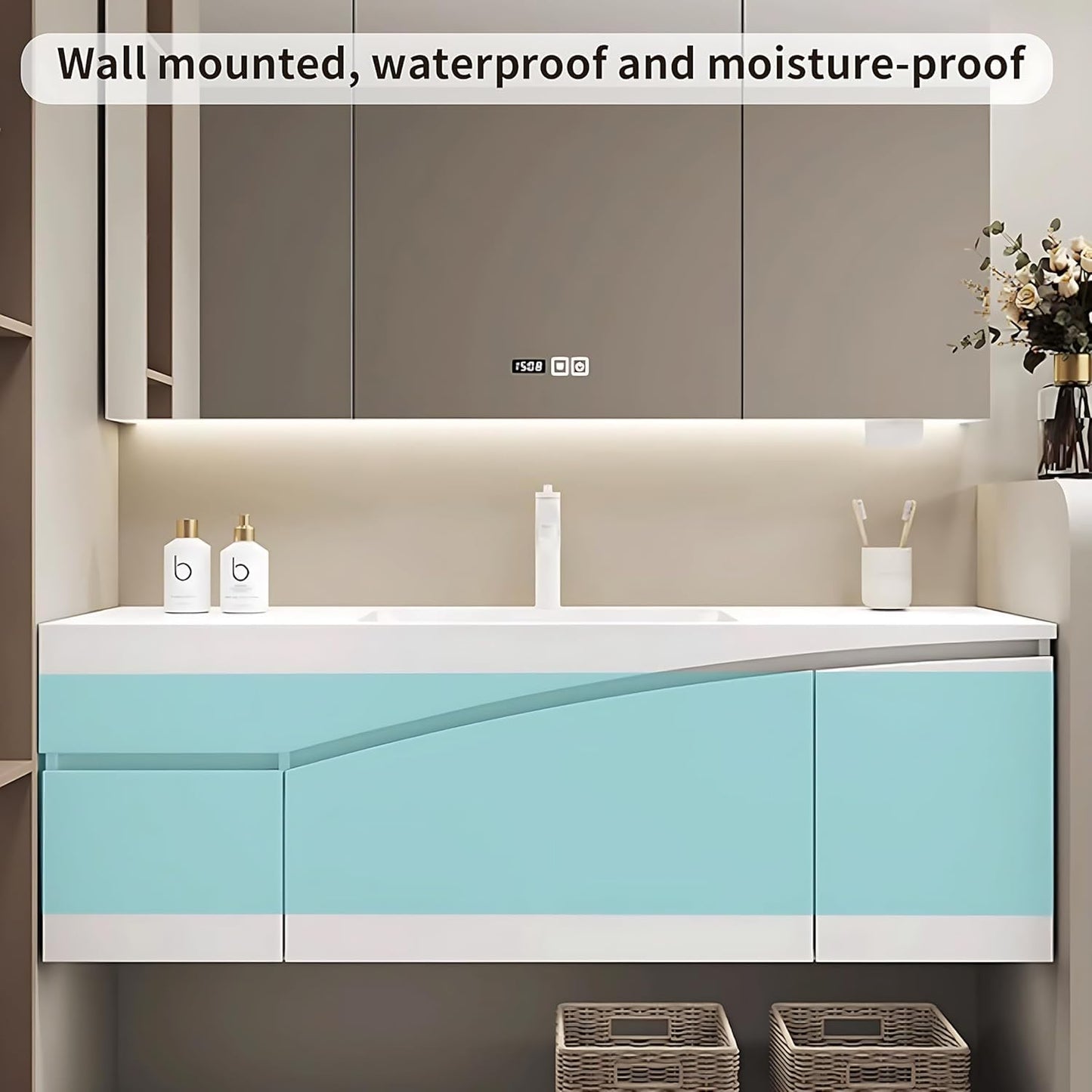 40" Floating Vanity w/ LED Mirror