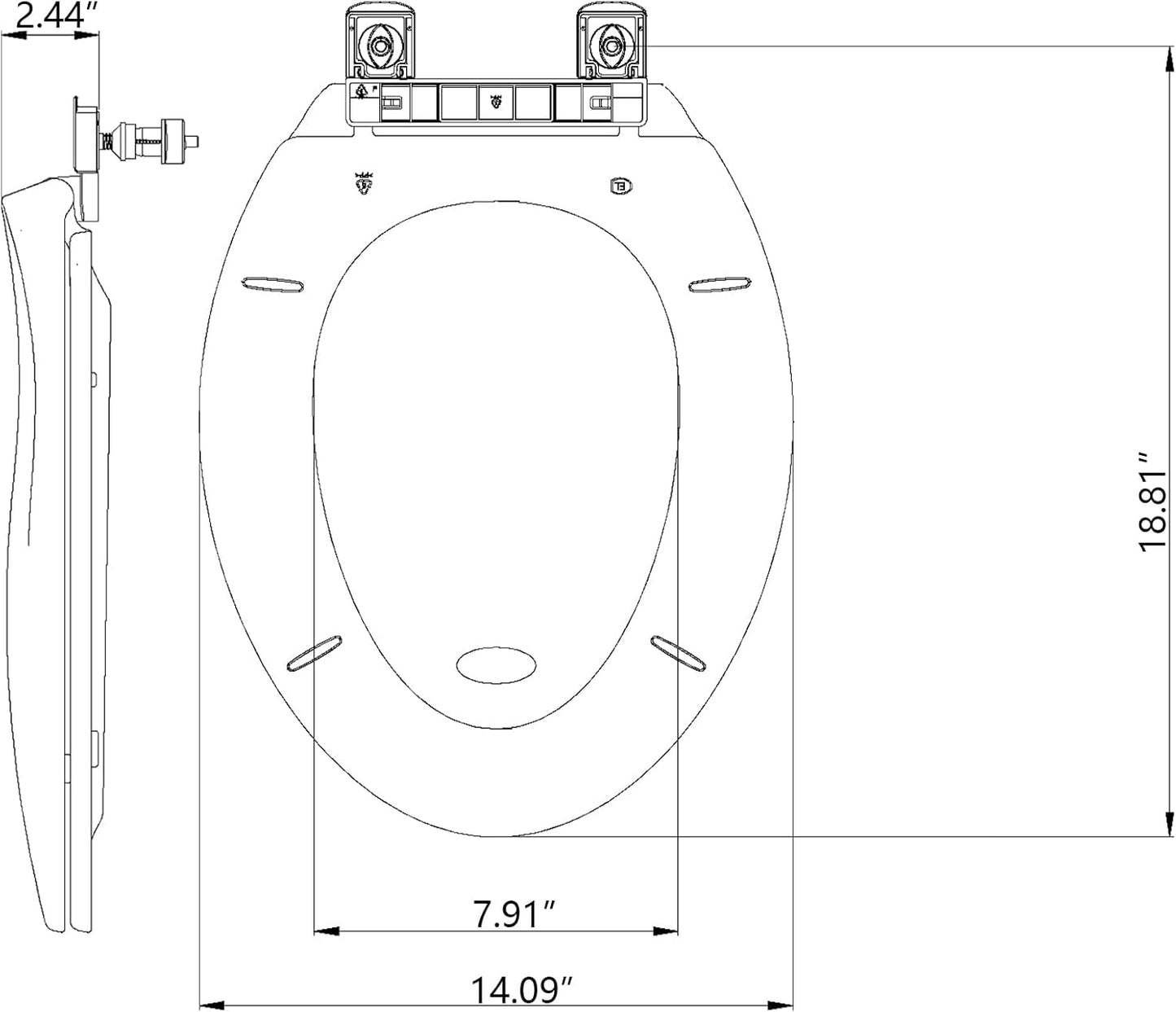 Elongated Soft Close Toilet Seat