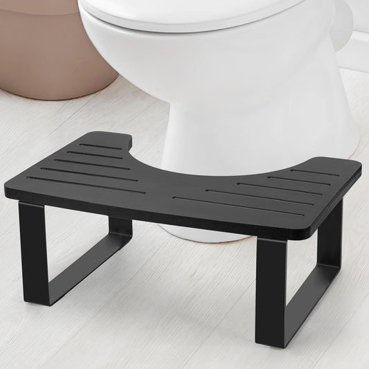 Black Bamboo Toilet Stool – Anti-Slip
