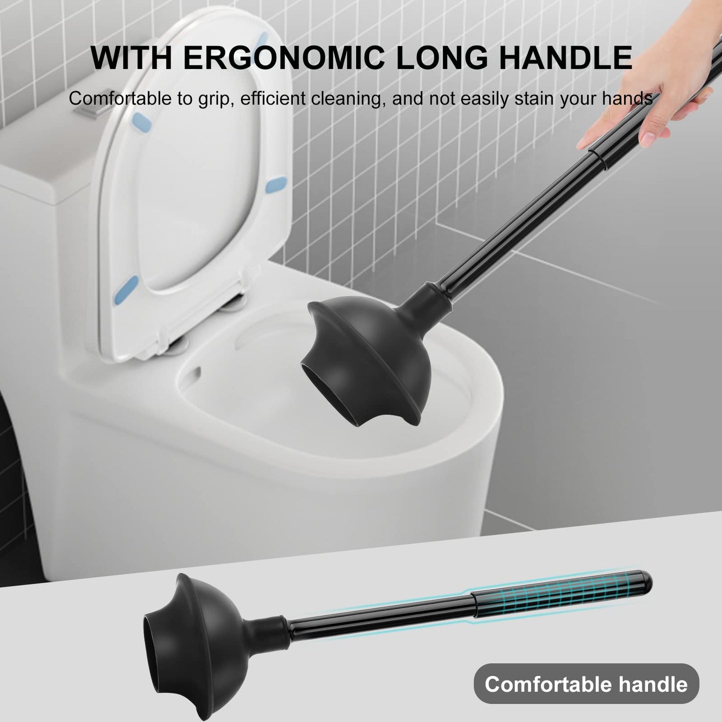SetSail Toilet Brush & Plunger Combo, Black