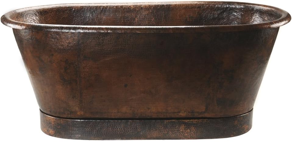 72" Hammered Copper Bathtub