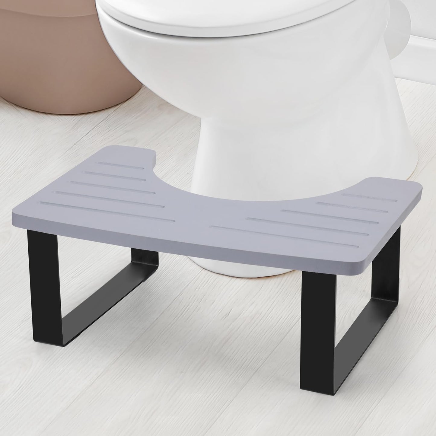 Black Bamboo Toilet Stool – Anti-Slip