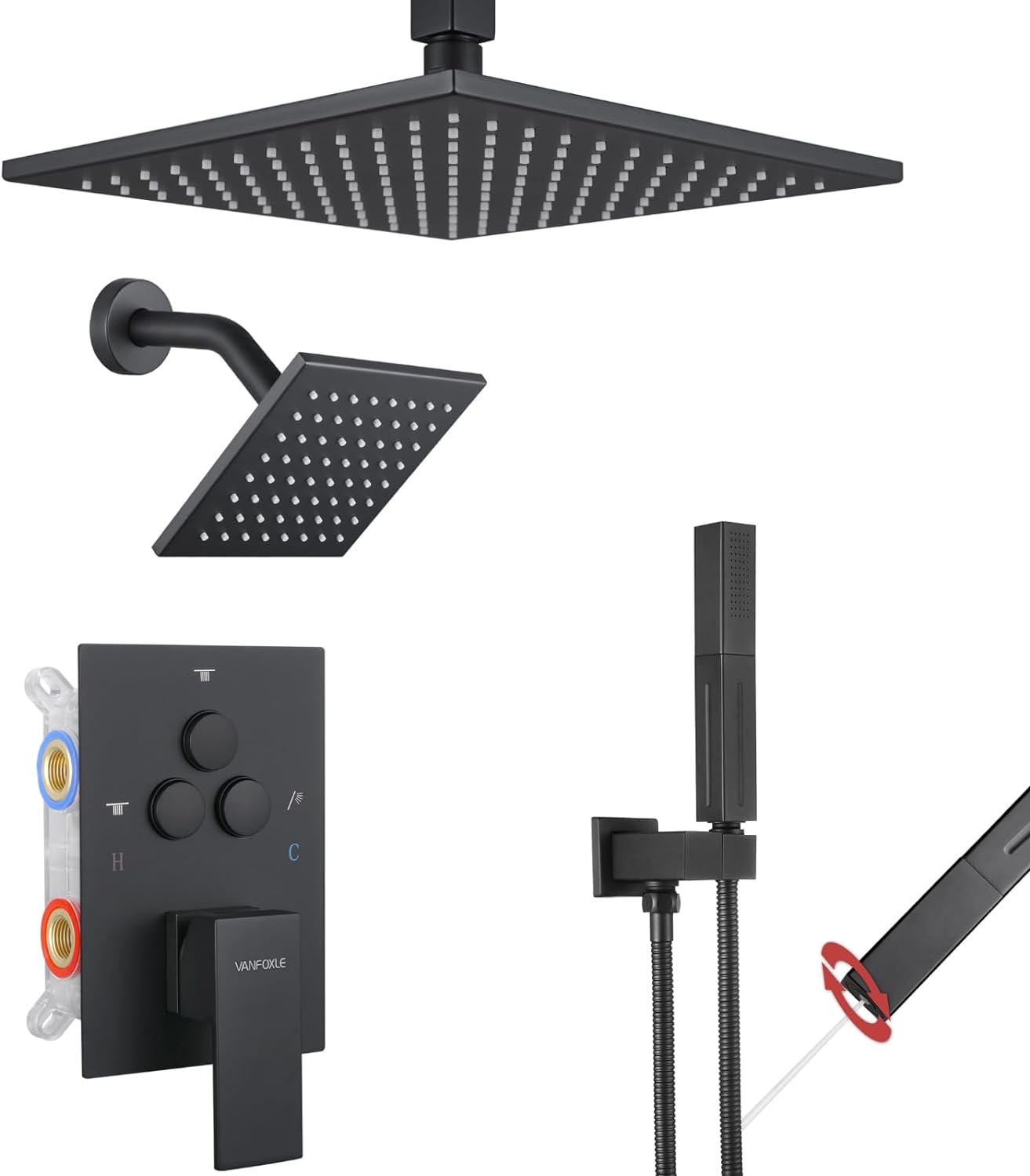 Matte Black Shower System