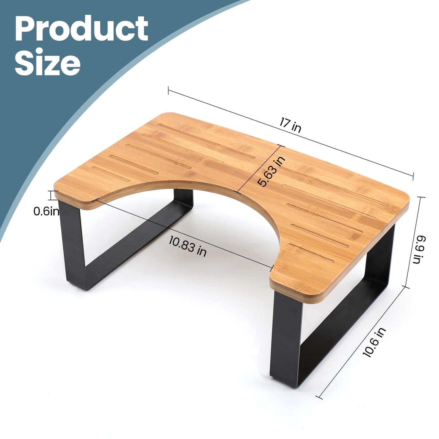 Black Bamboo Toilet Stool – Anti-Slip