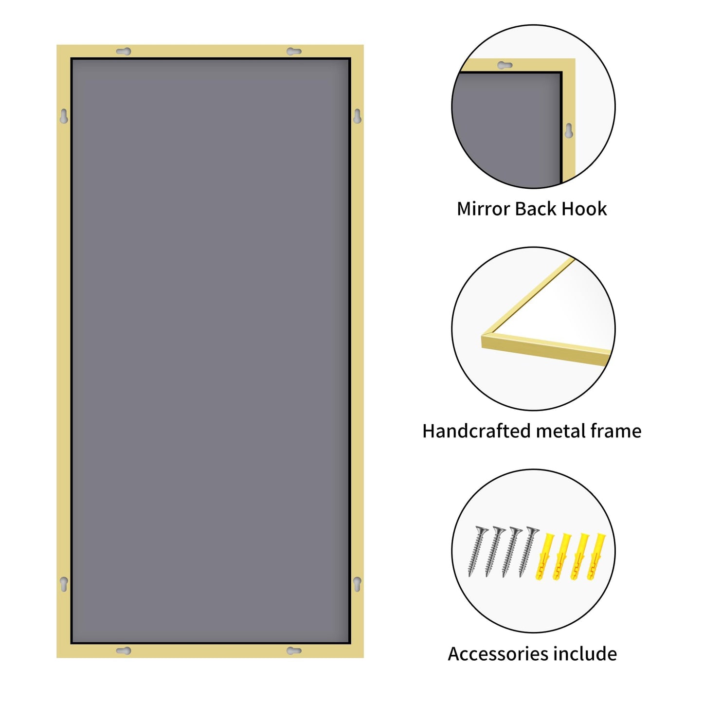 40x48 Black Bathroom Mirror