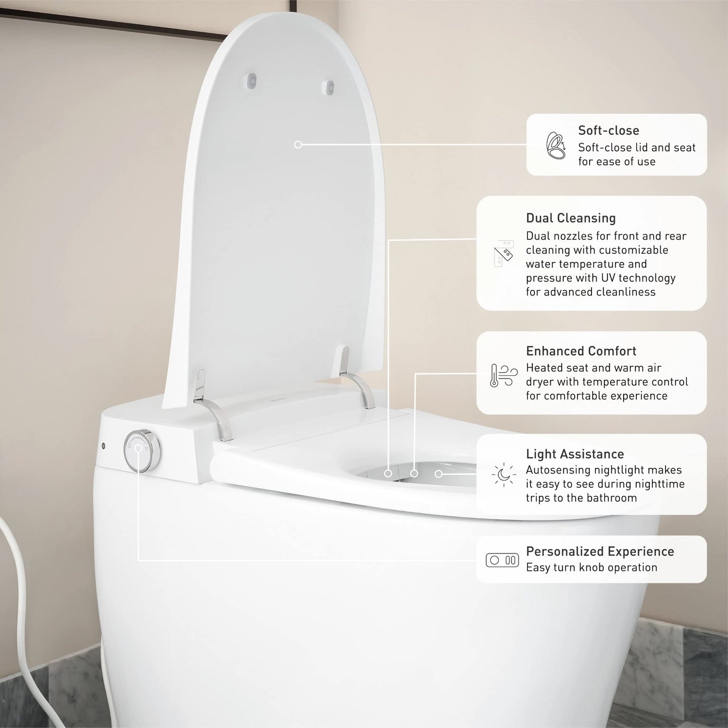 Moen 3-Series Bidet Toilet – White