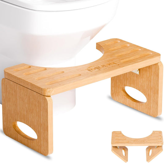 Foldable 7" Toilet Stool – Bamboo