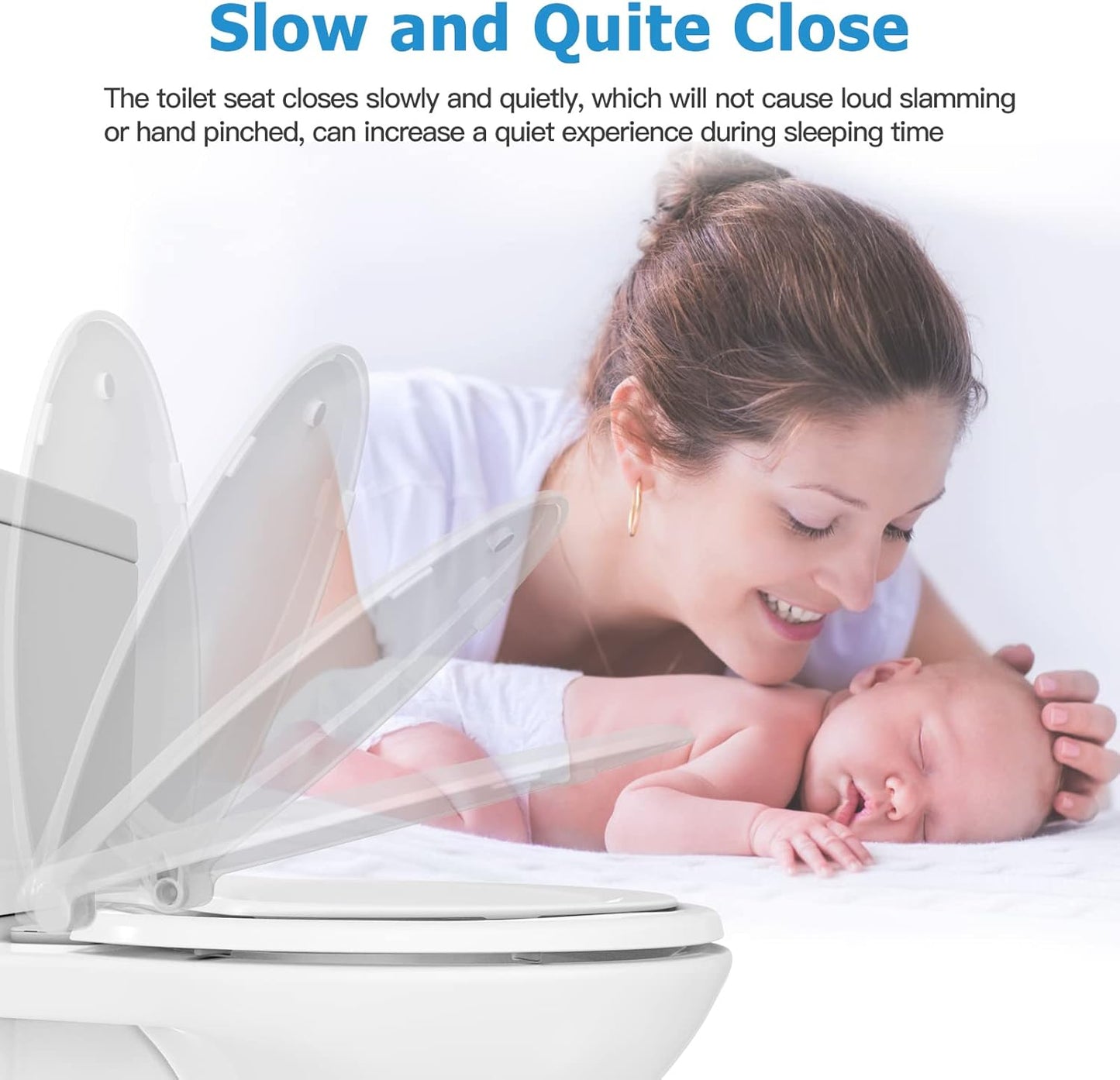 Elongated Toilet Seat with Toddler Seat, White