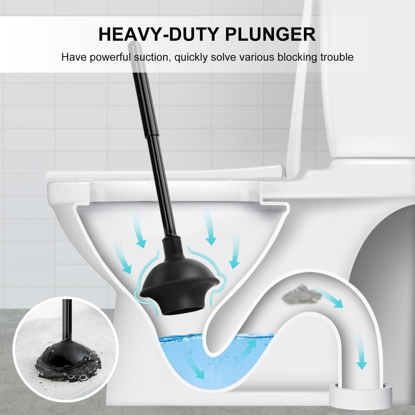 SetSail Toilet Brush & Plunger Combo, Black