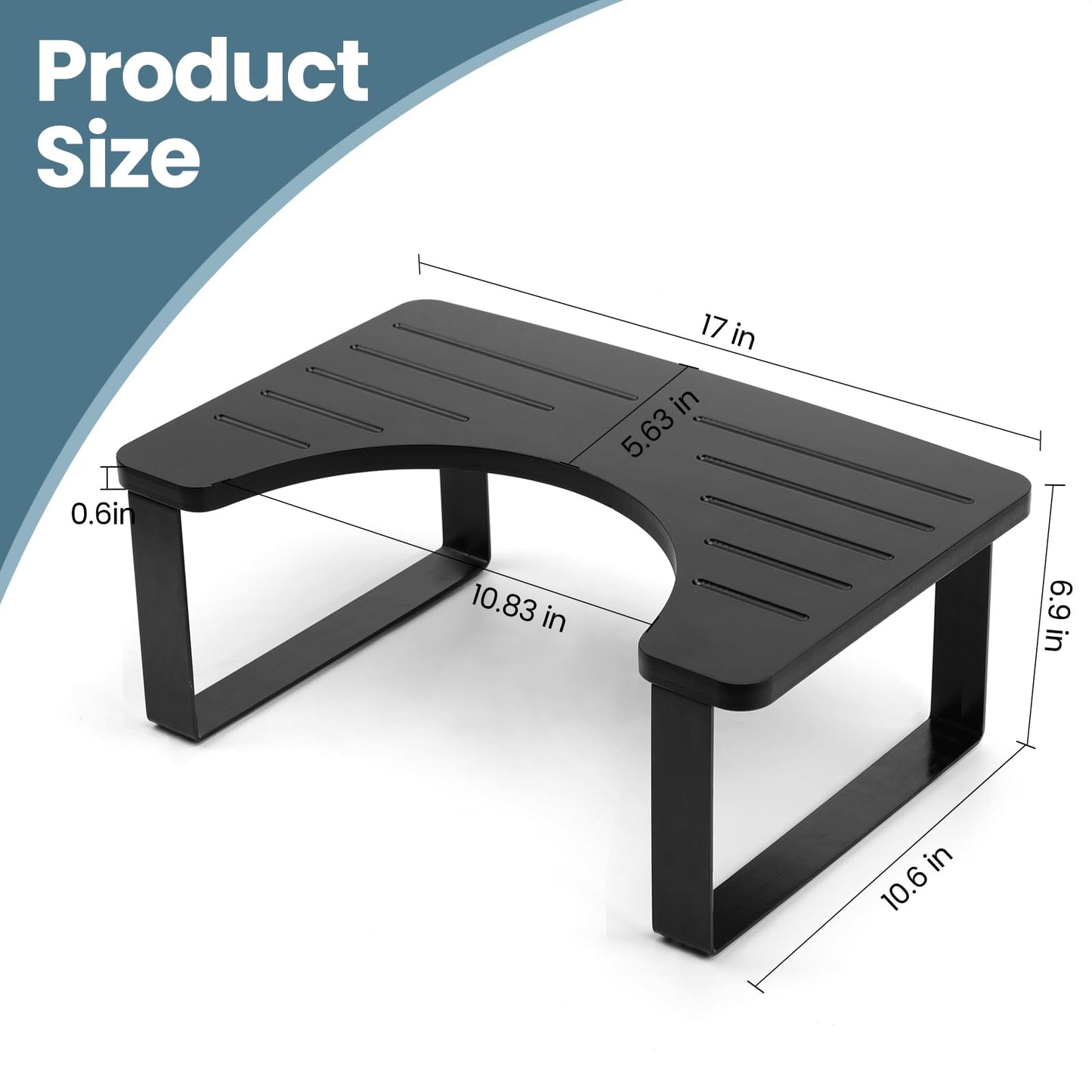 Black Bamboo Toilet Stool – Anti-Slip