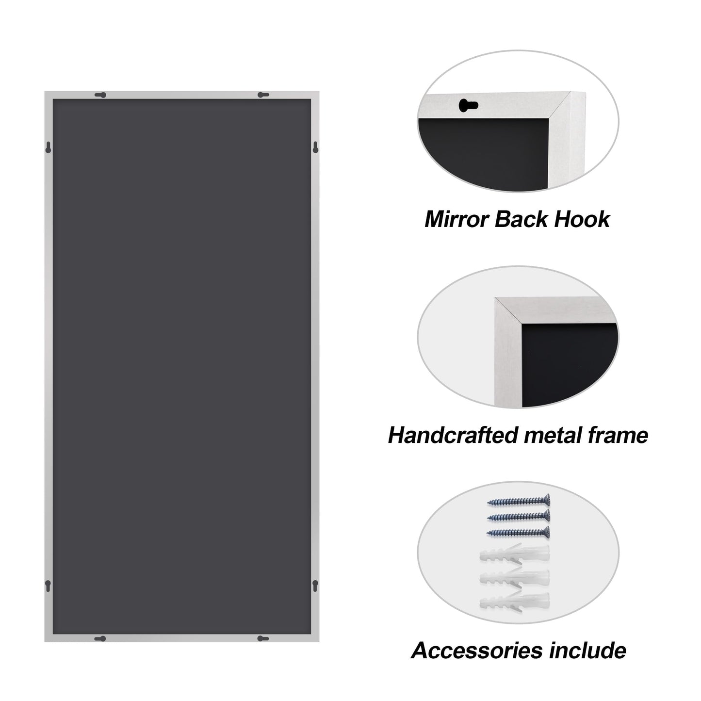 40x48 Black Bathroom Mirror