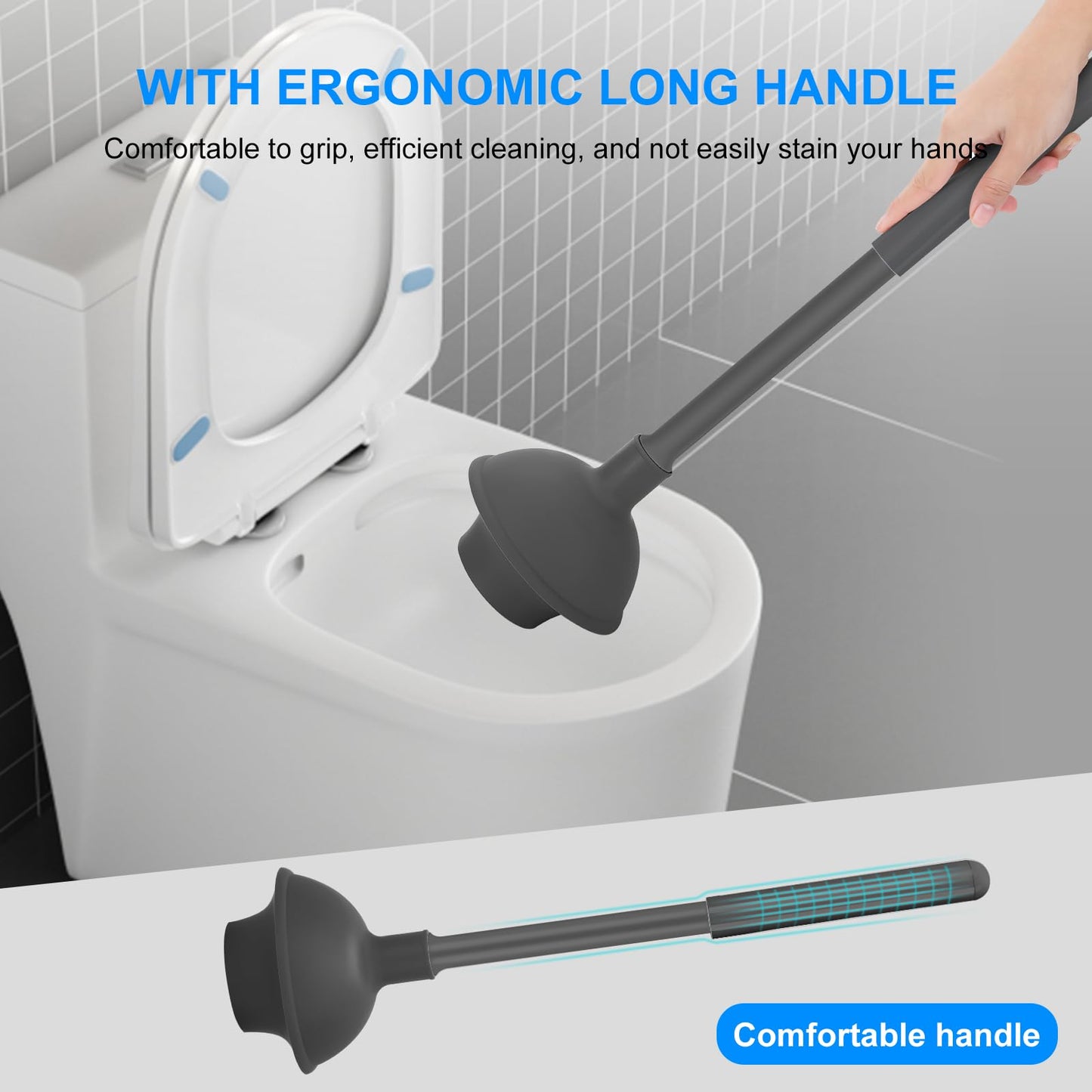 SetSail Toilet Brush & Plunger Combo, Black