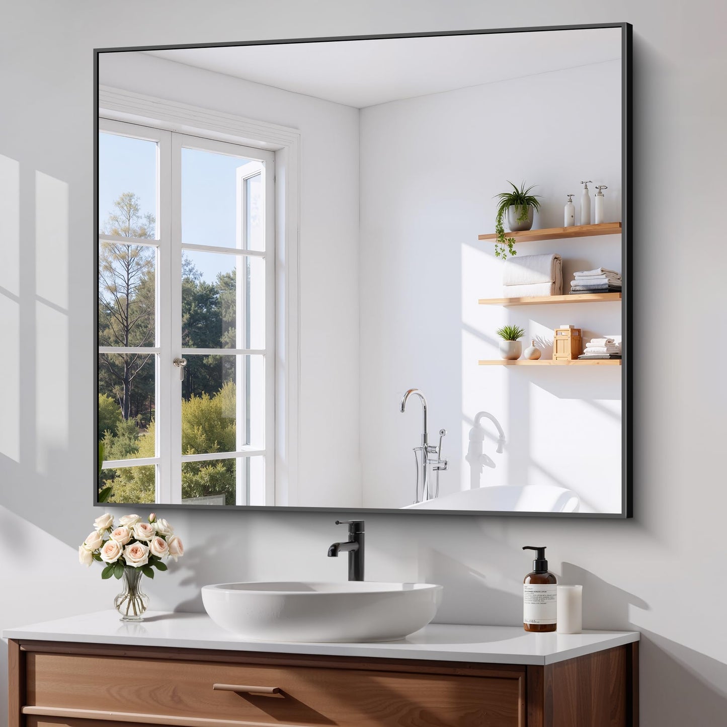 40x48 Black Bathroom Mirror