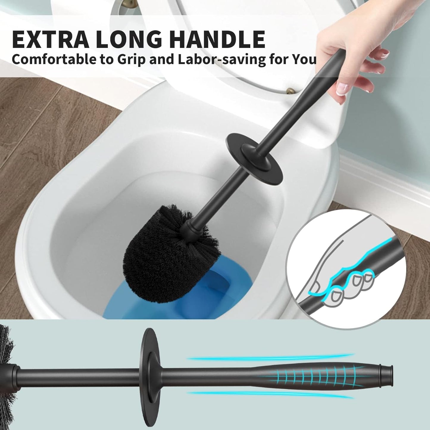 UPTRONIC Toilet Brush Set – Black