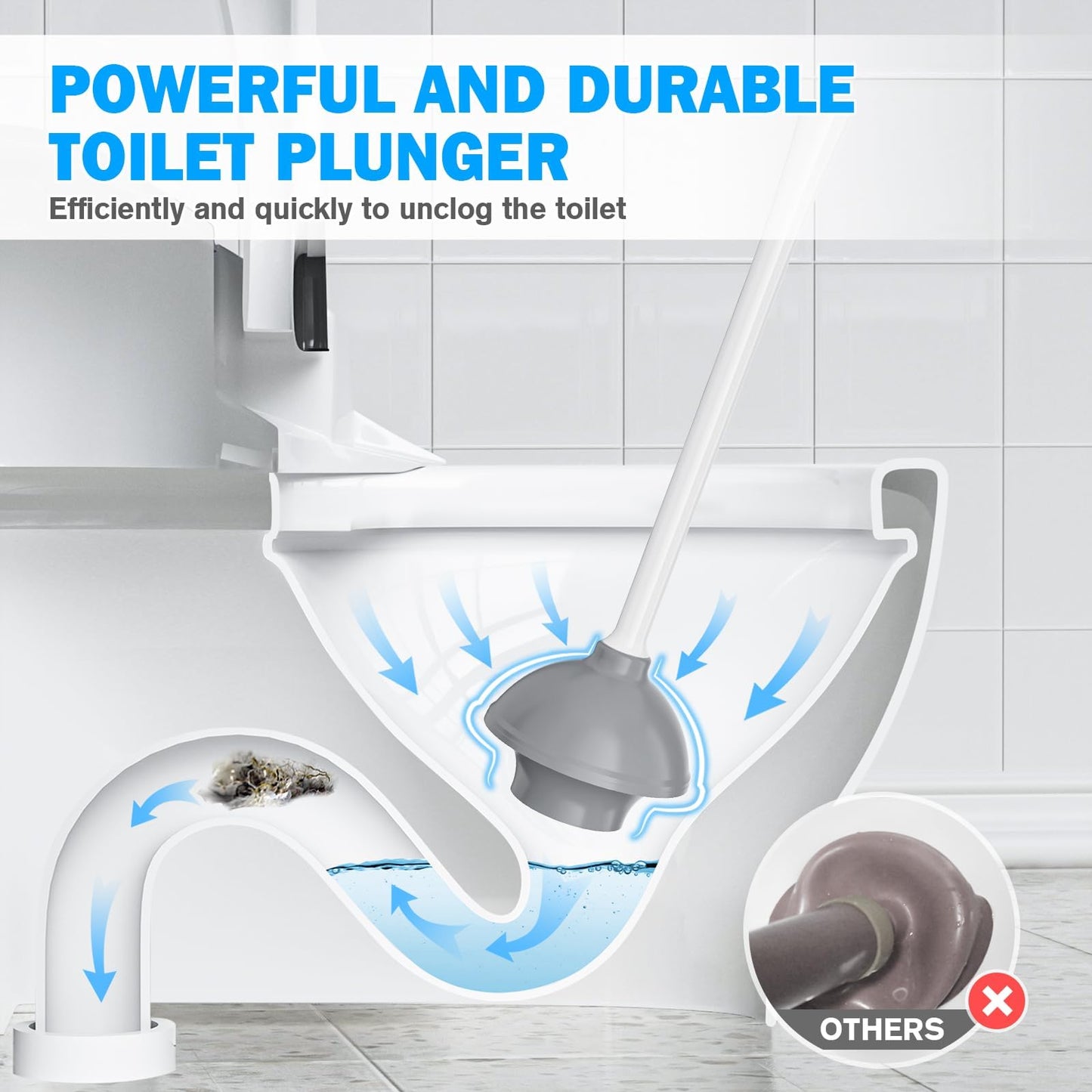 Toilet Cleaner Set – White & Grey