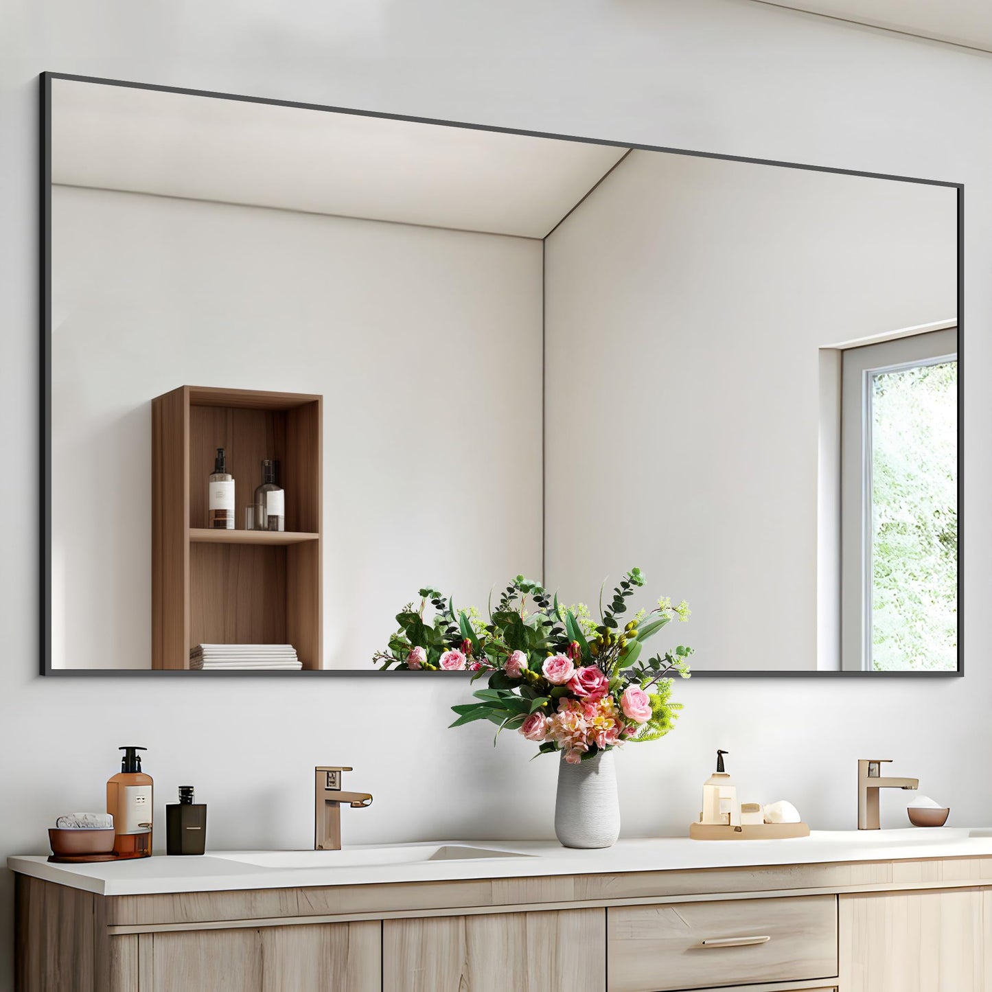 40x48 Black Bathroom Mirror
