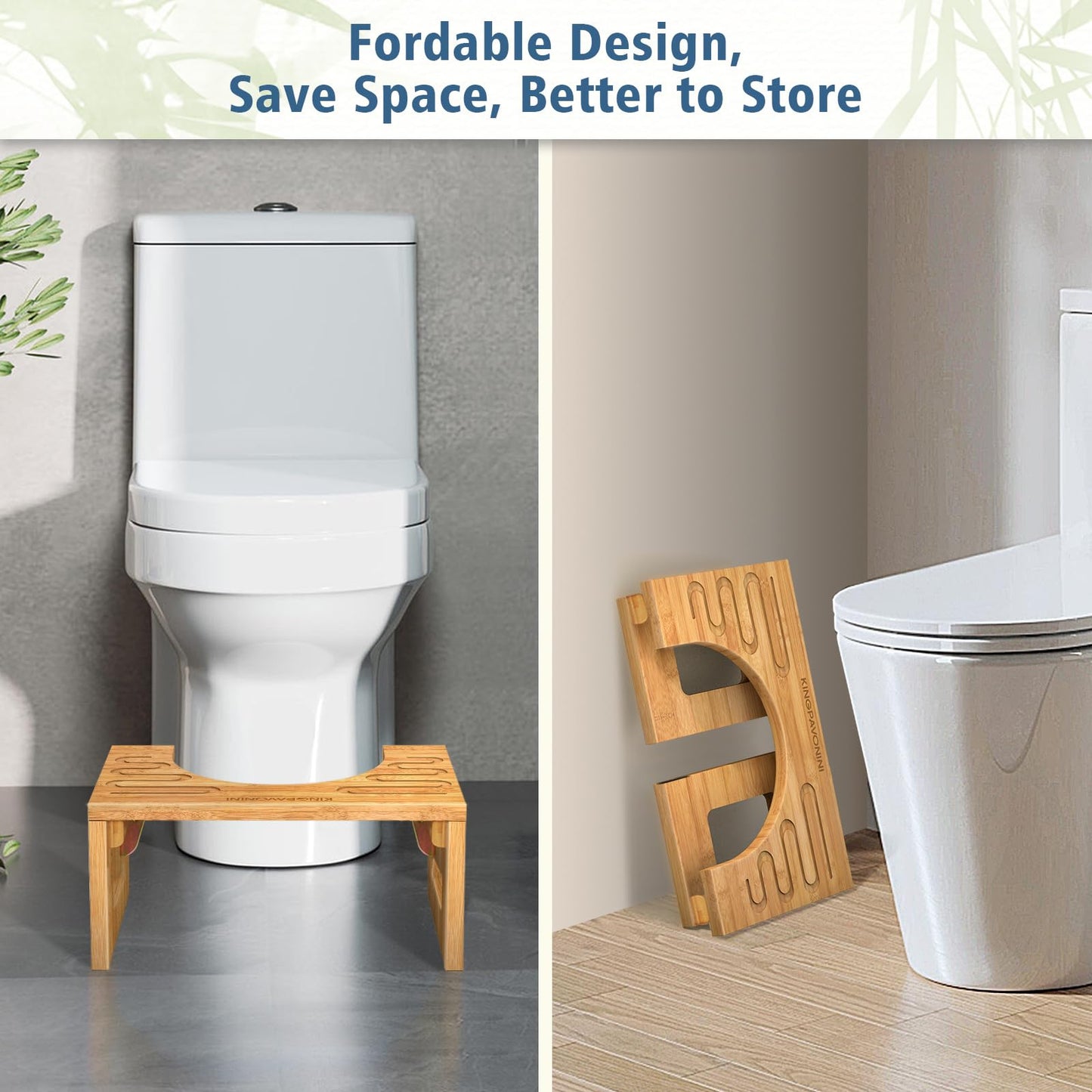 Adjustable Bamboo Toilet Stool – 7"/9"