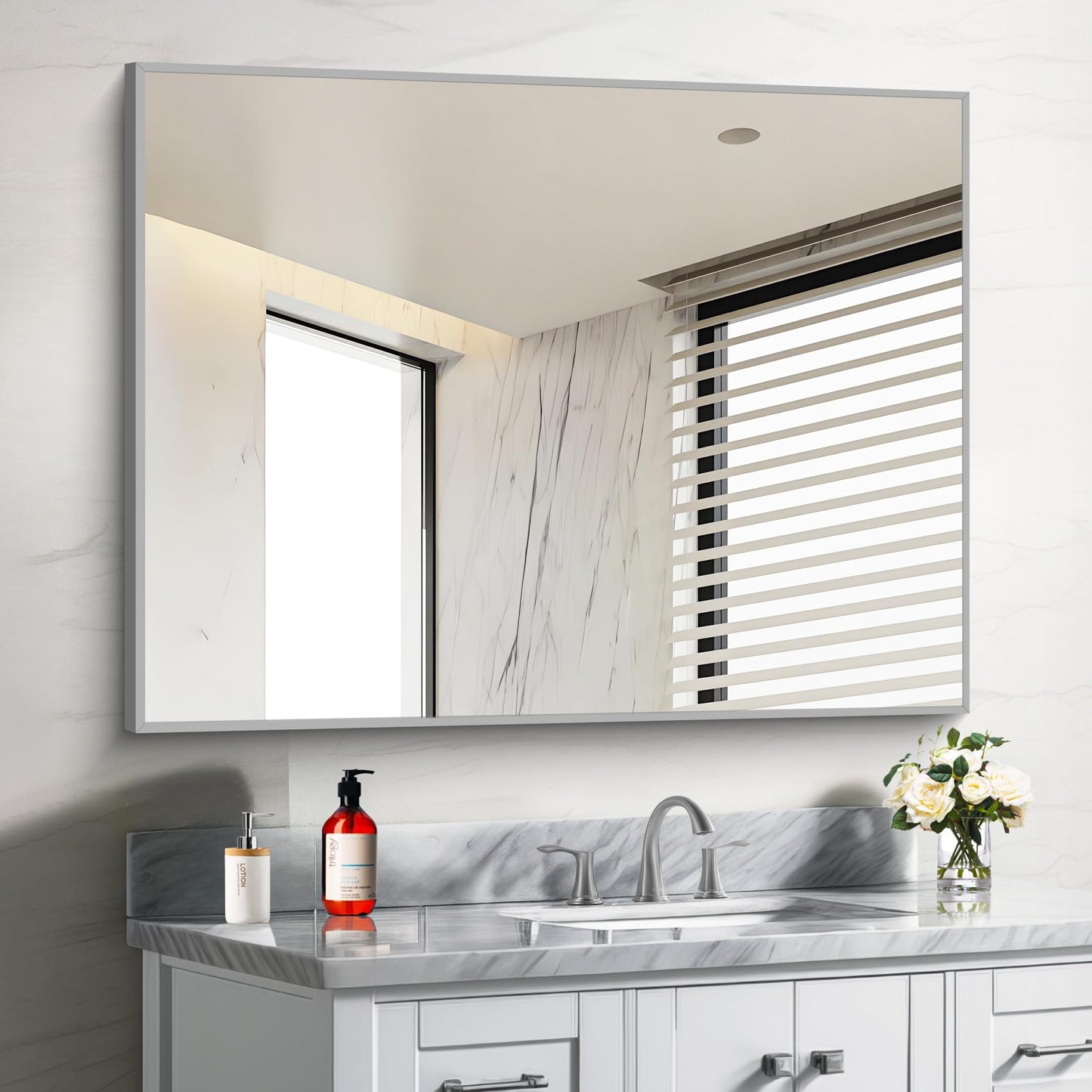 40x48 Black Bathroom Mirror