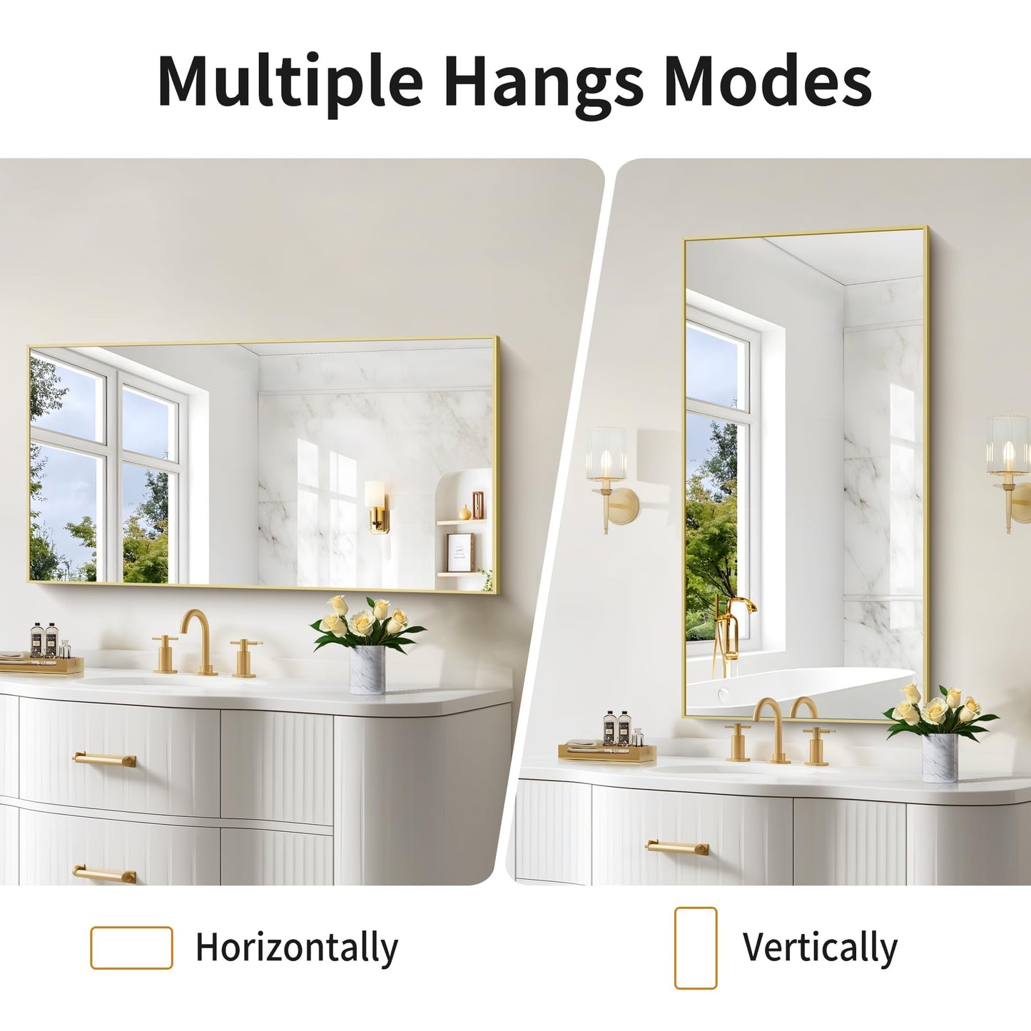 40x48 Black Bathroom Mirror