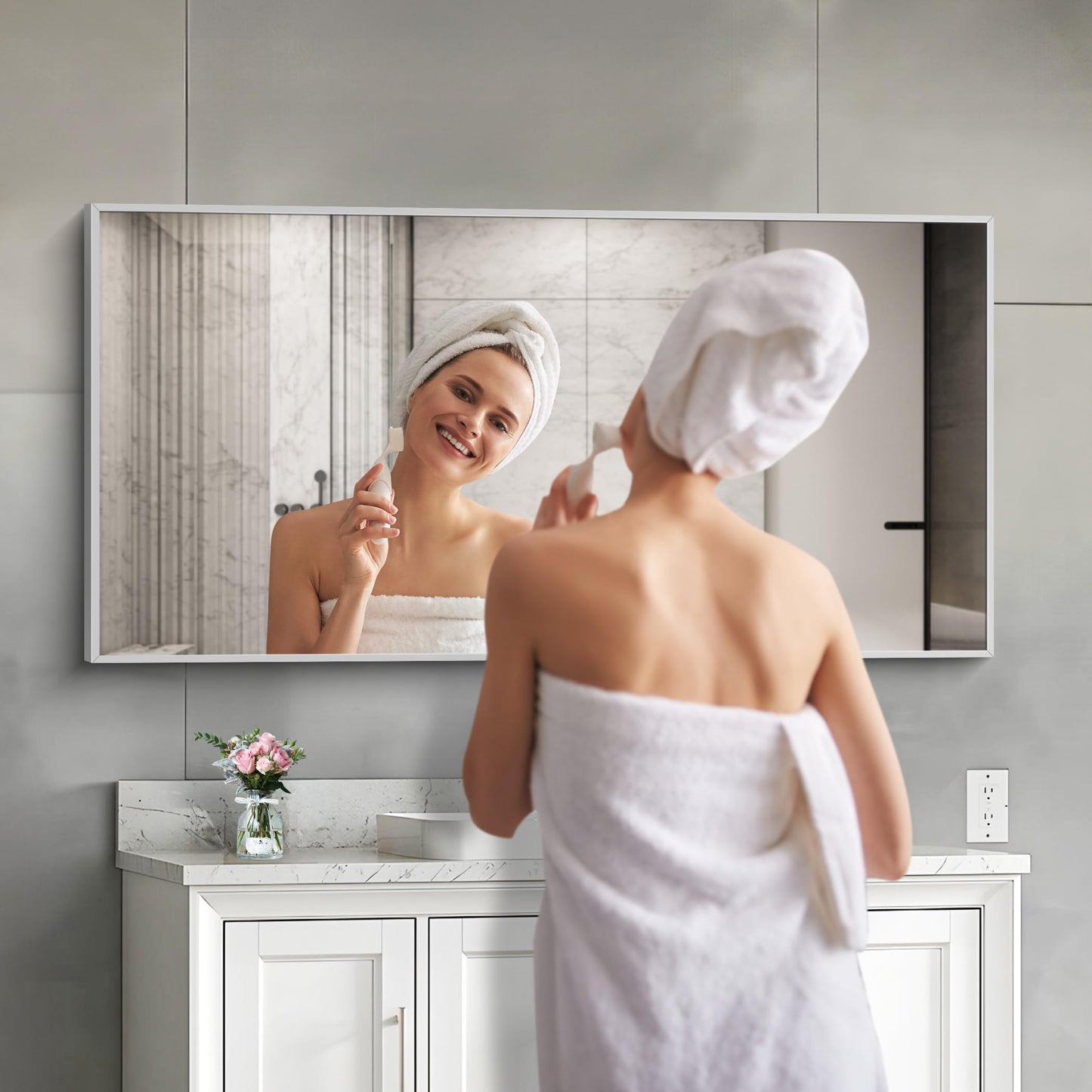 40x48 Black Bathroom Mirror