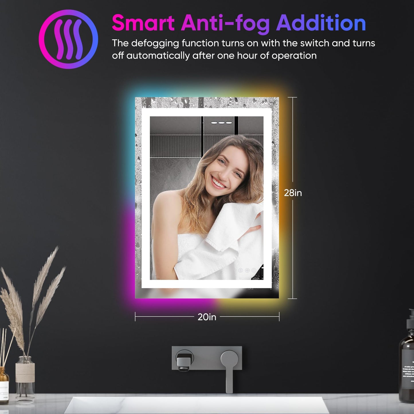 Antok 36x48 LED Bathroom Mirror