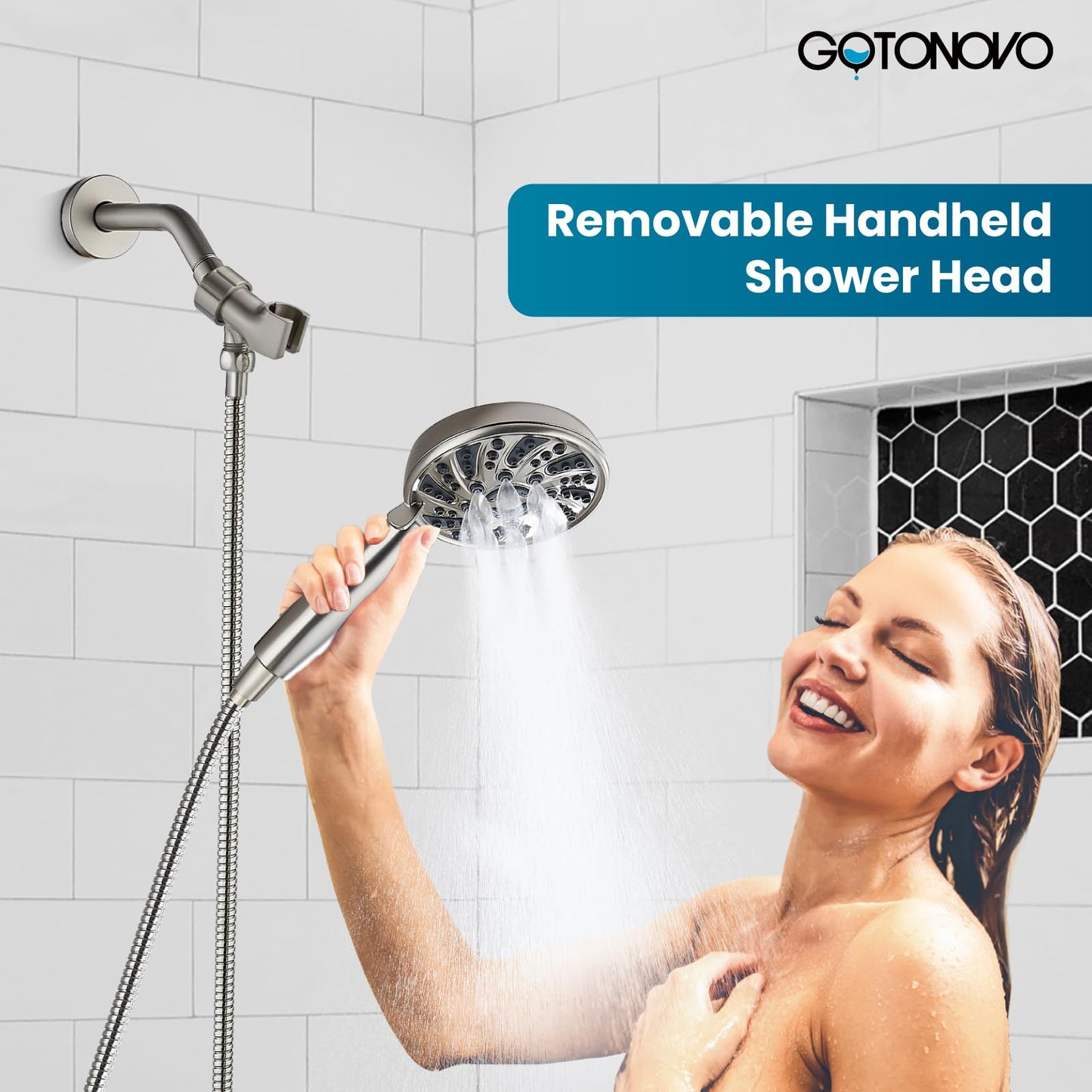 gotonovo Matte Black Shower Set