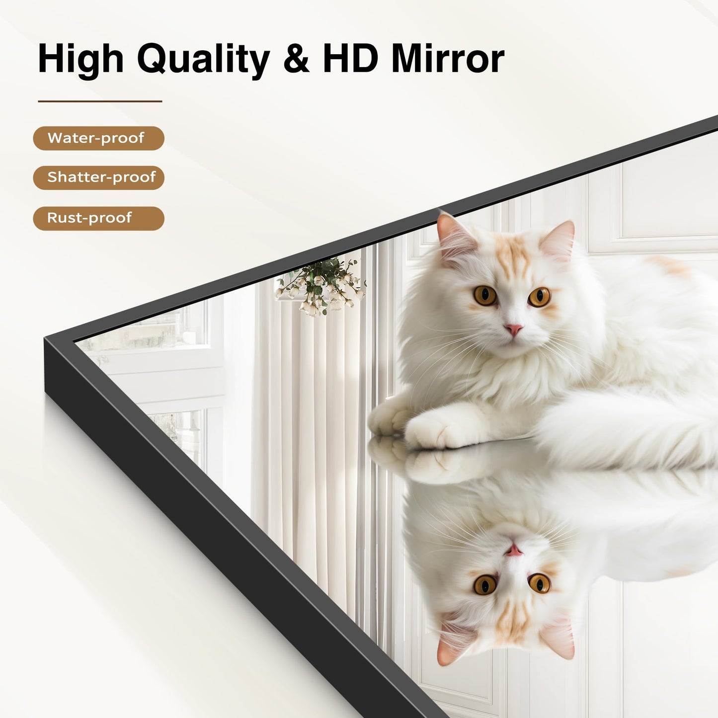 40x48 Black Bathroom Mirror