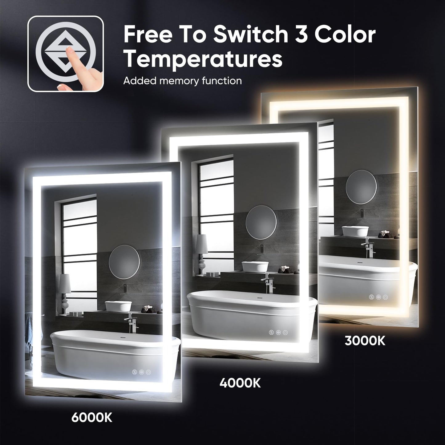 Antok 36x48 LED Bathroom Mirror