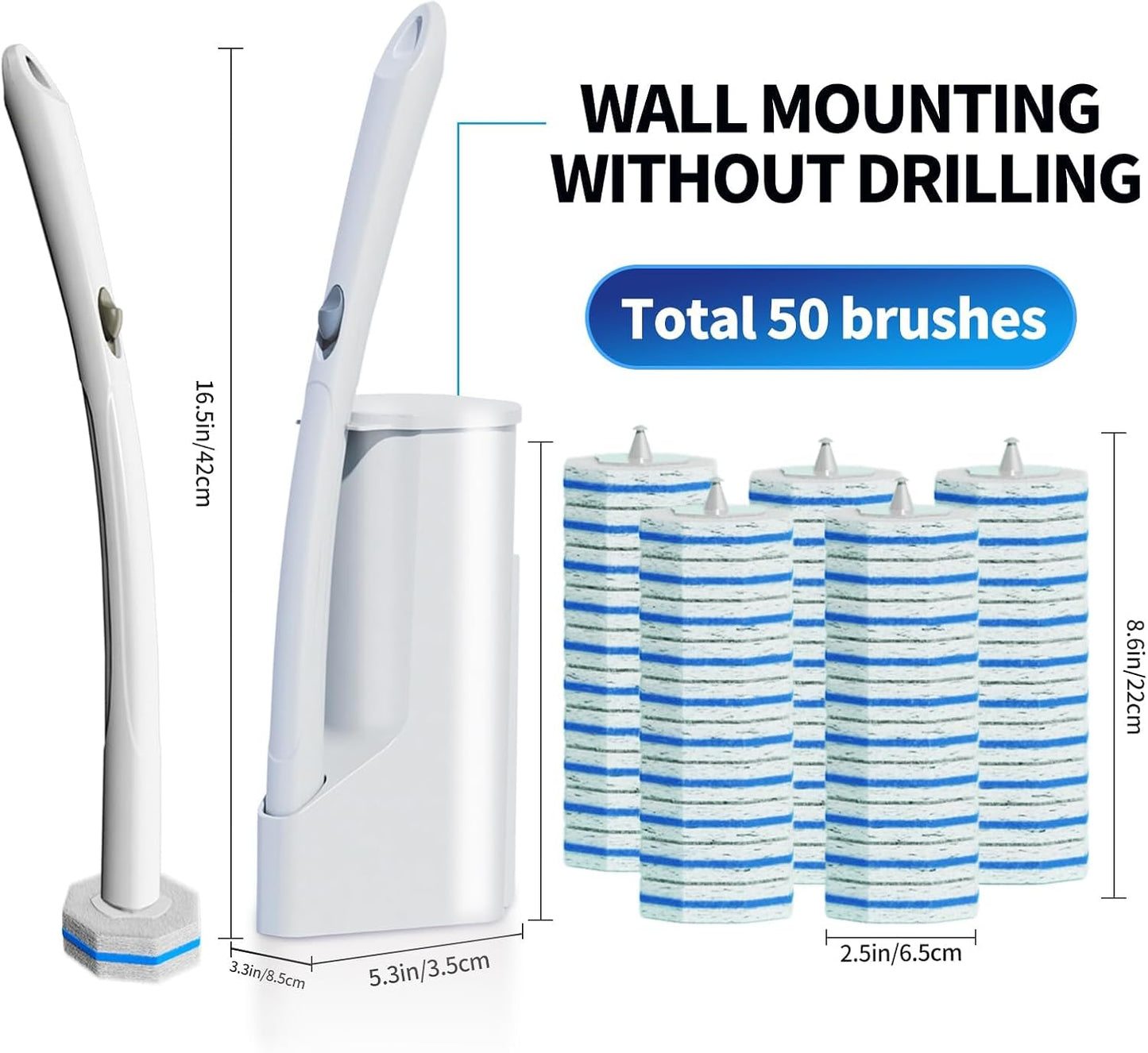 Toilet Brush Kit – 50 Refills