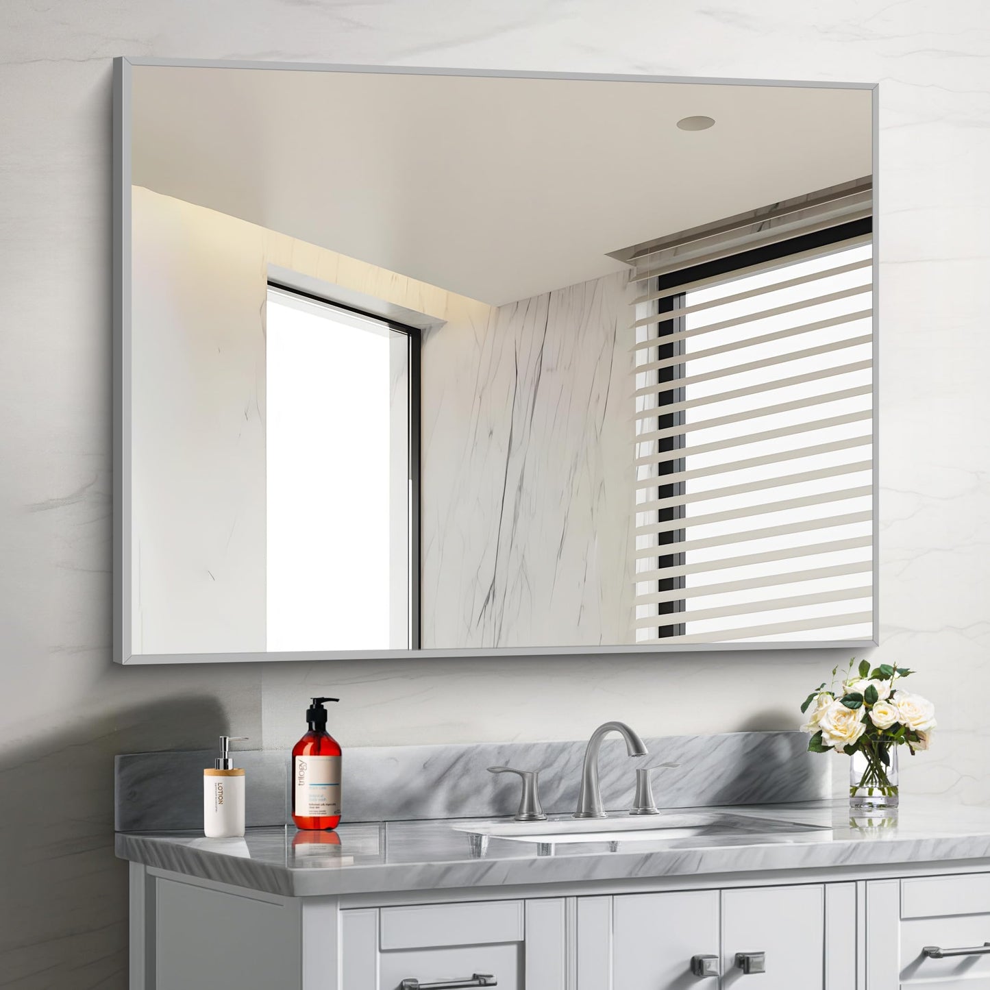 40x48 Black Bathroom Mirror