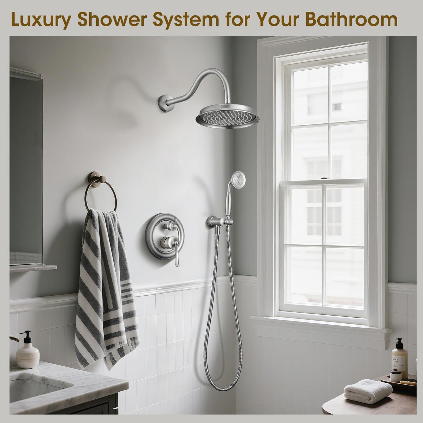 Rain Shower System – Brushed Gold