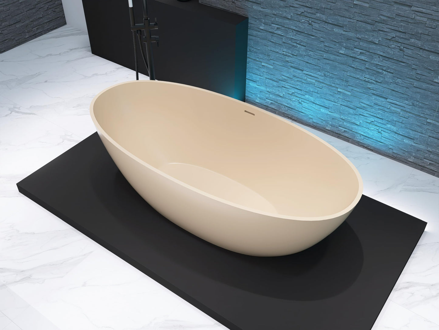 71" Stone Bathtub - Grey