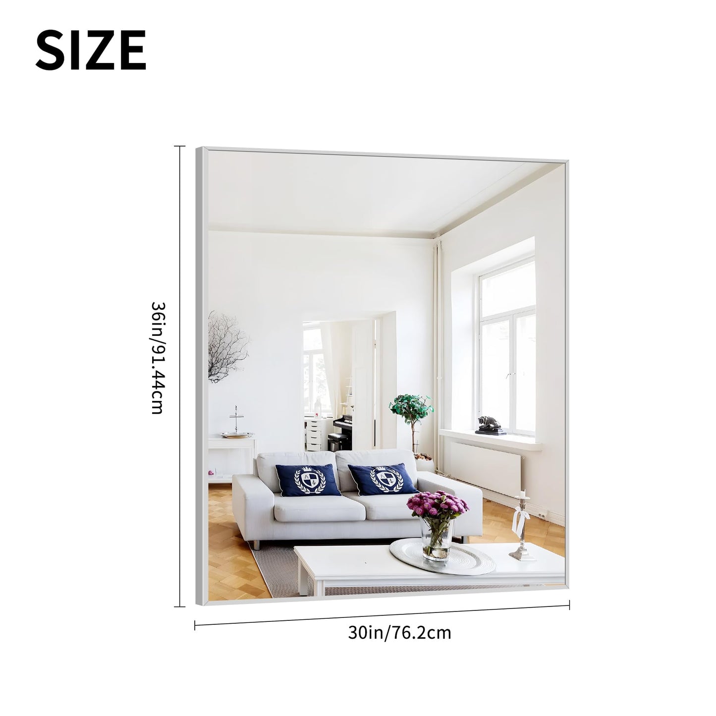 40x48 Black Bathroom Mirror