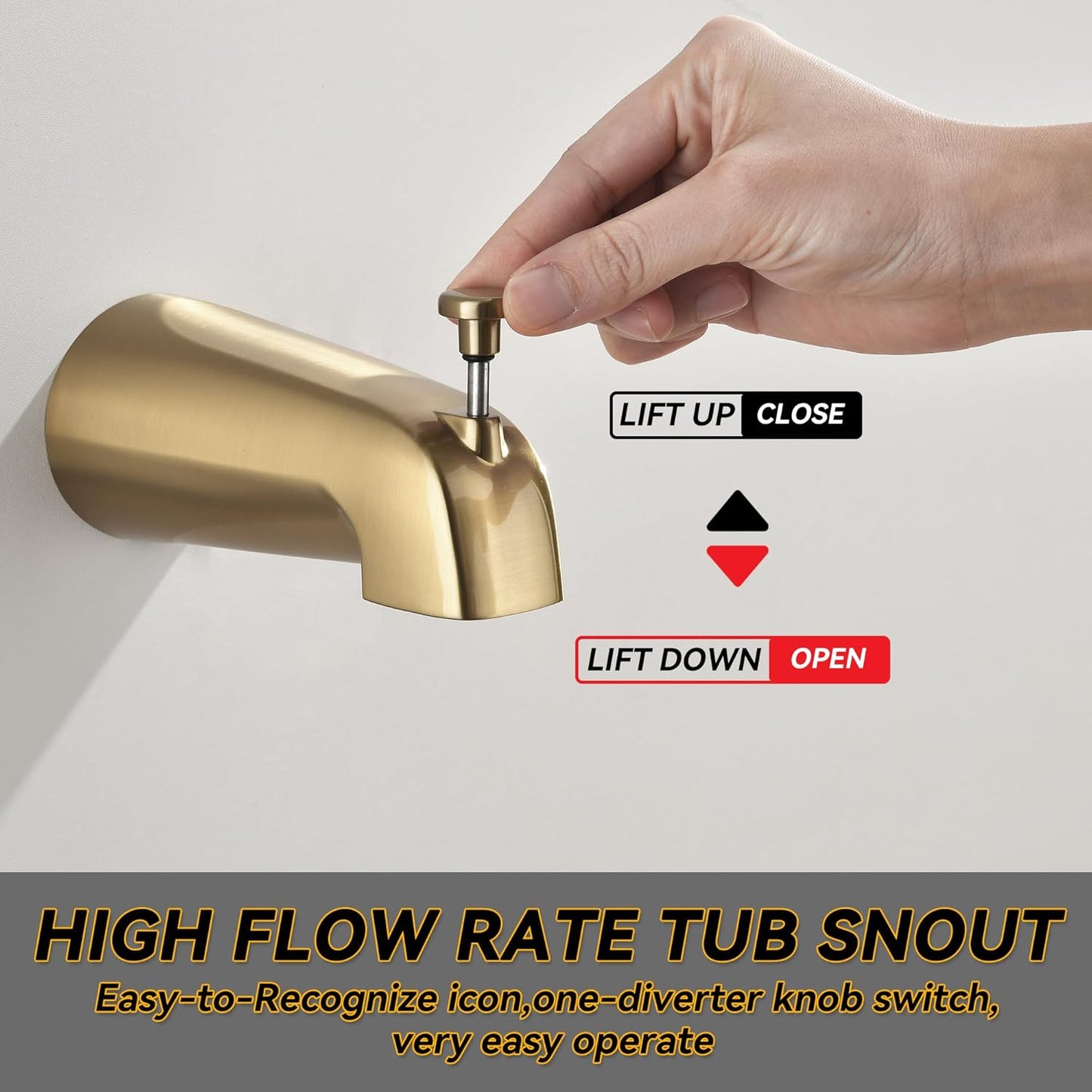 Shower Tub Faucet Set - Brushed Gold