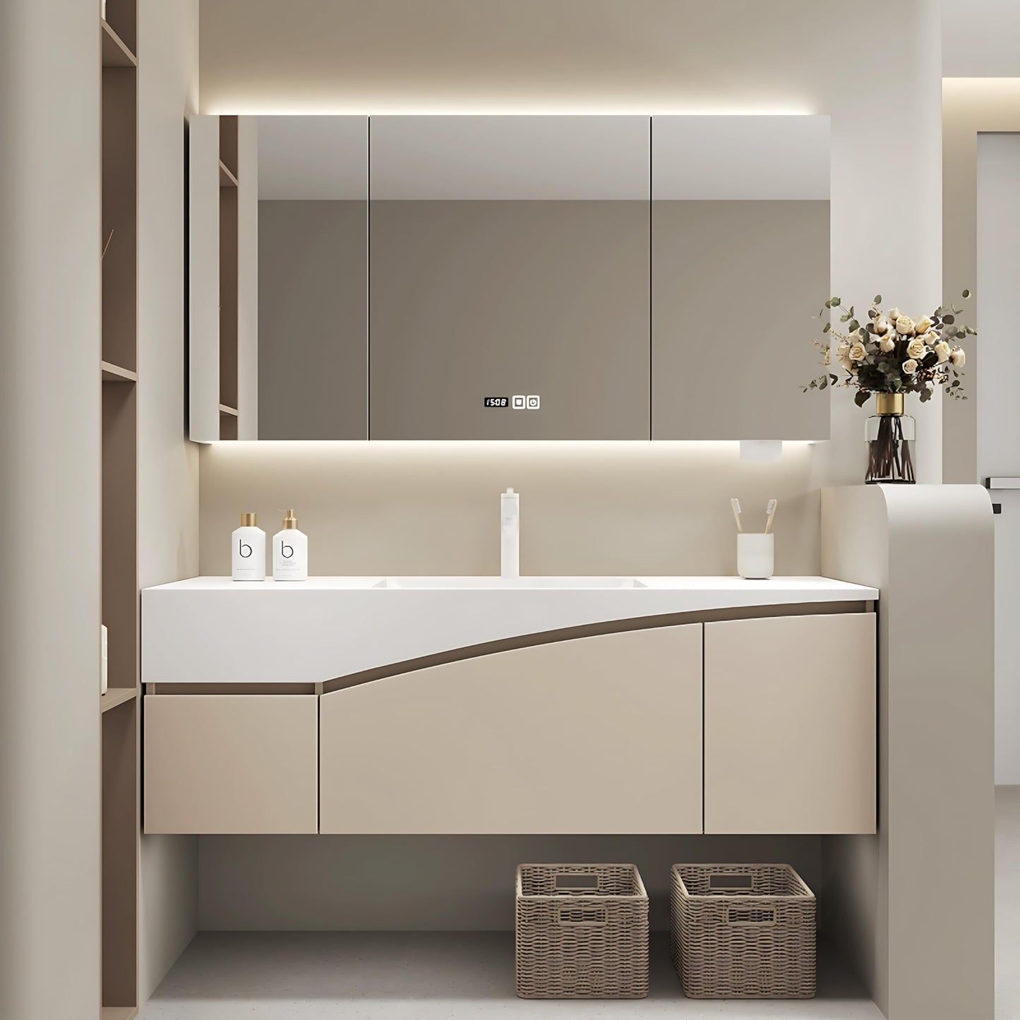 40" Floating Vanity w/ LED Mirror