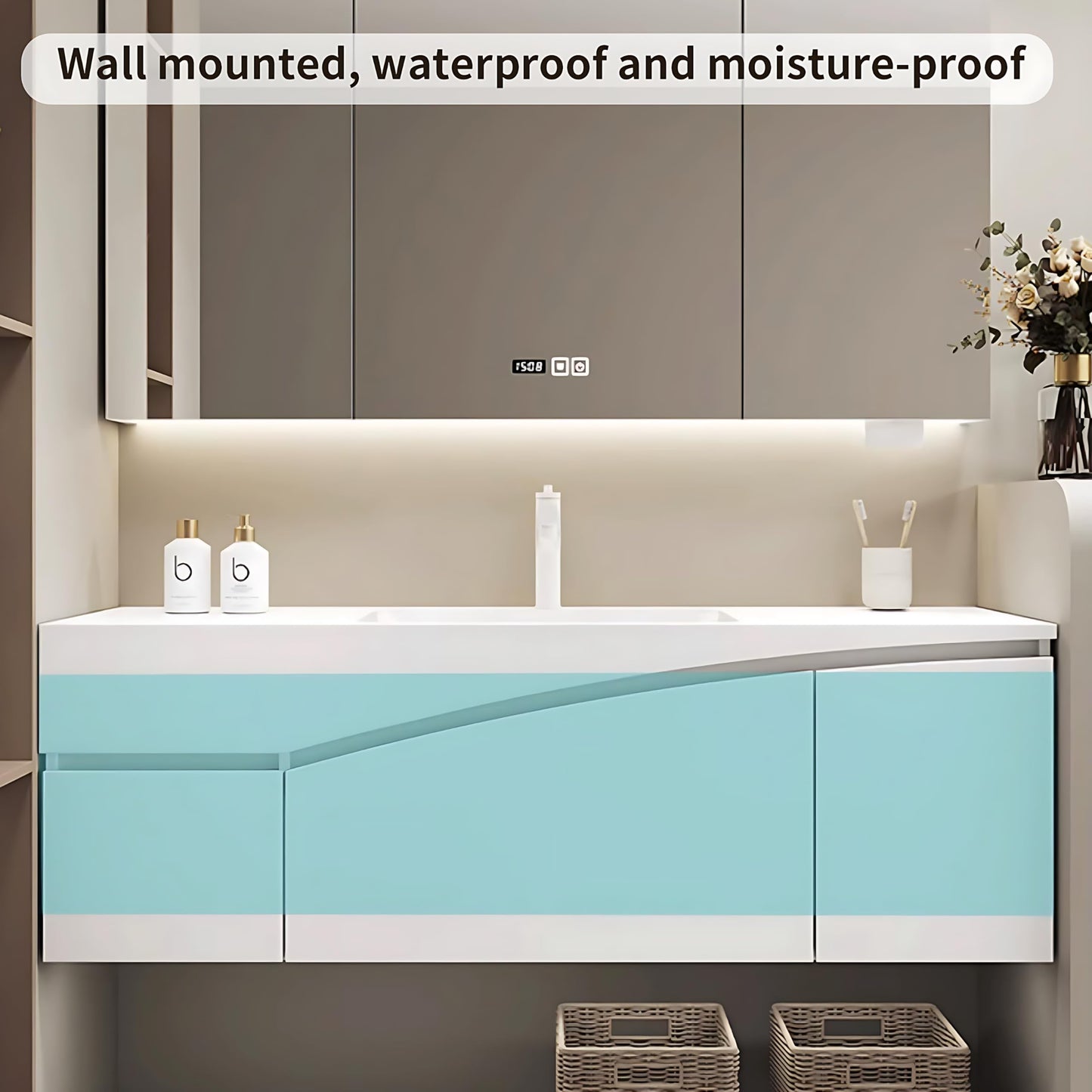 40" Floating Vanity w/ LED Mirror