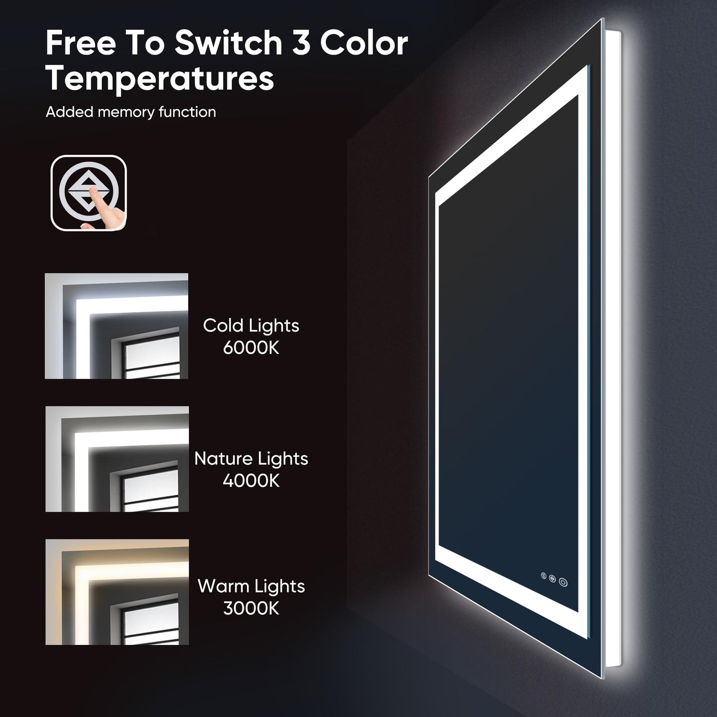 Antok 36x48 LED Bathroom Mirror