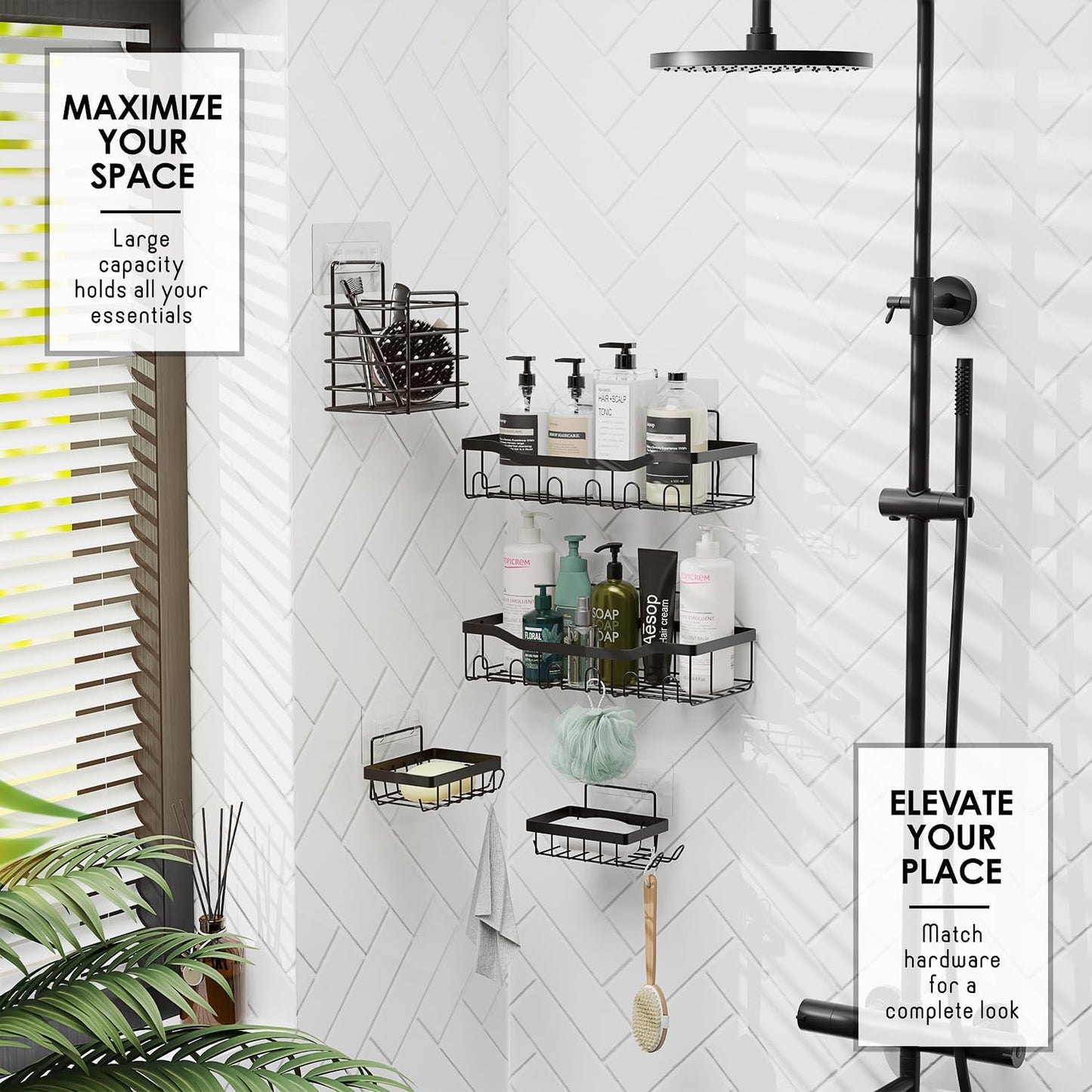 Bathroom Accessory Set – 27PC Black