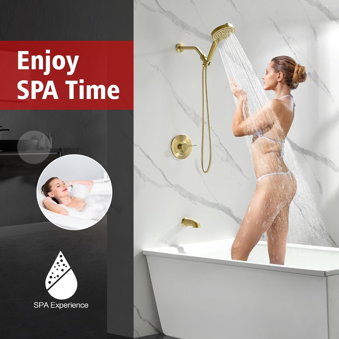 Brushed Gold Shower Set